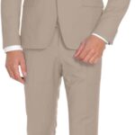 Men Suits 2 Piece Slim Fit Suit Set Solid Two Button Blazer Jacket Pants Classic Tuxedo Set