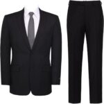 Men Suit 2 Piece Classic Fit Suits 2 Buttons Notch Lapel Solid Single Breasted Jacket Blazer and Pants Set