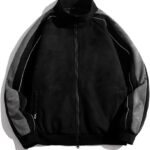 Oversized Bomber Jacket Men Zip Up Baggy Coat Streetwear Sports Outerwear Clothing Tops