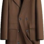 Men's Wool Blend Pea Coat Notched Collar Double Breasted Overcoat Warm Winter Trench Coat