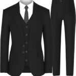 Men Suit Set – Classic Fit 3 Piece Blazer Single Breasted Jacket Vest Pants for Business Wedding Dress Suits