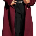 Mens Wool Blend Pea Coat Notched Collar Double Breasted Long Jacket Trench Coats Classic Winter Overcoat