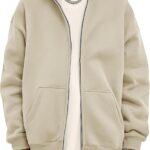 Mens Zip Up Hoodies Oversized Fce Long Sve Drop Shoulder Hooded Sweatshirt Trendy Vintage Streetwear