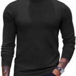 Men's Mock Turtleneck Sweaters Long Sleeve Casual Knit Shirts Half Neck Thermal Lightweight Pullover Sweater