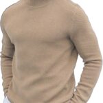 Men's Mock Turtleneck Sweater Long Sleeve Knitted Slim Fit Casual Half Neck Pullover Sweaters
