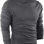 Turtleneck Men Slim Fit UPF 50+ Lightweight Pullover Sweater Long Sleeves Top